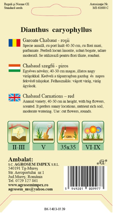 Garoafe Chabaud Roșii