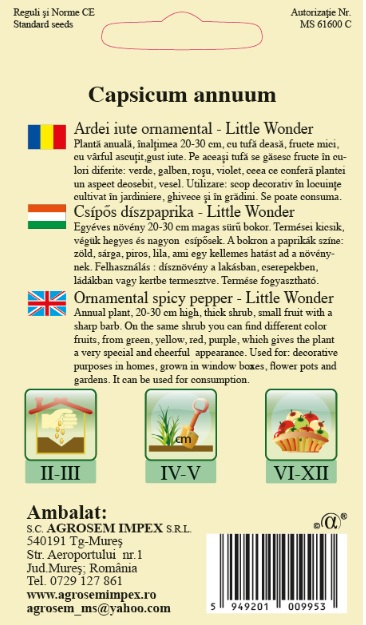 Ardei iute ornamental - Little Wonder