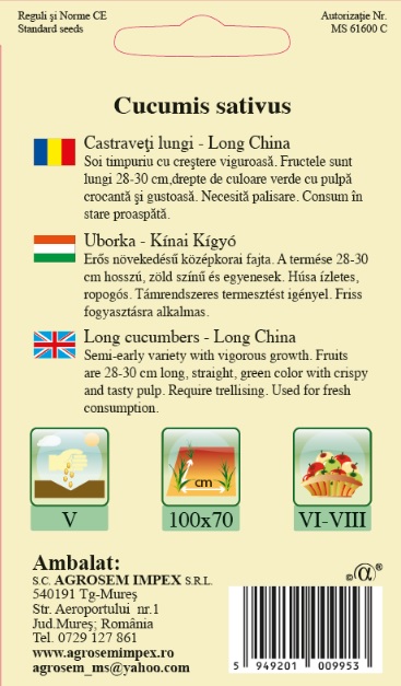 Castraveţi lungi - Long China