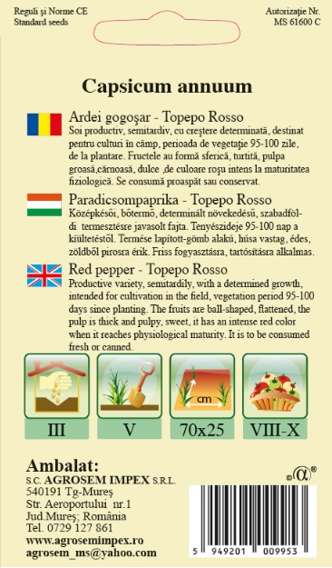 Ardei gogosar - Topepo Rosso