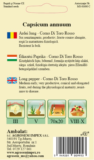 Ardei lung - Corno Di Toro Rosso