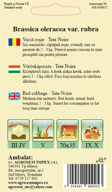 Varză roşie - Tete Noire