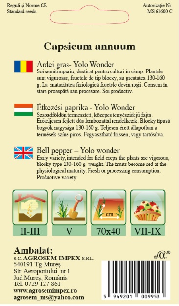 Ardei gras - Yolo Wonder