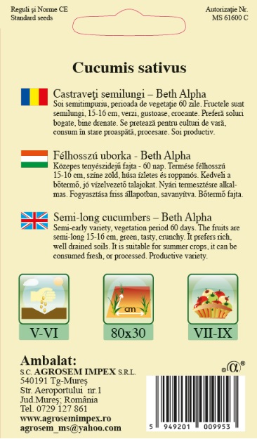 Castraveţi semilungi - Beth Alpha