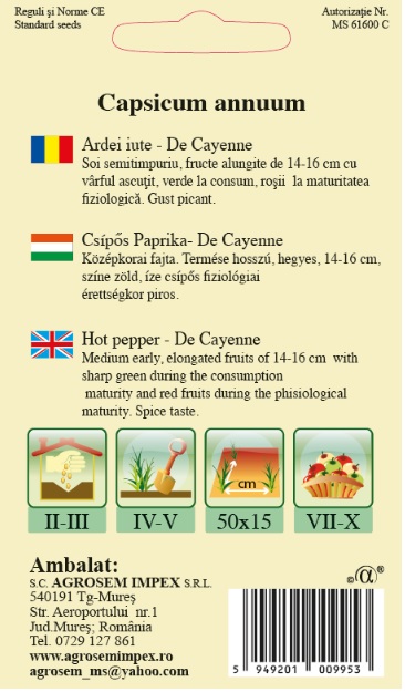 Ardei iute - De Cayenne