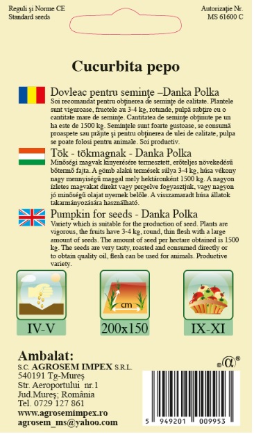 Dovleac pentru seminţe -Danka Polka