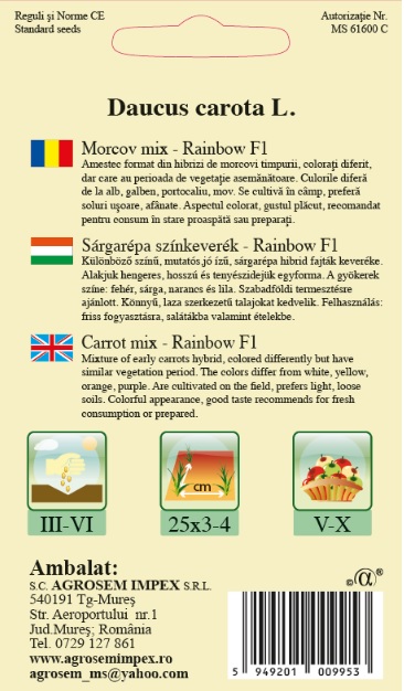 Morcov mix - Rainbow F1
