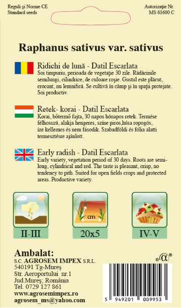 Ridichi de lună-Datil Escarlata