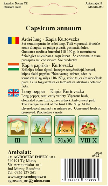 Ardei lung-Kapia Kurtovszka