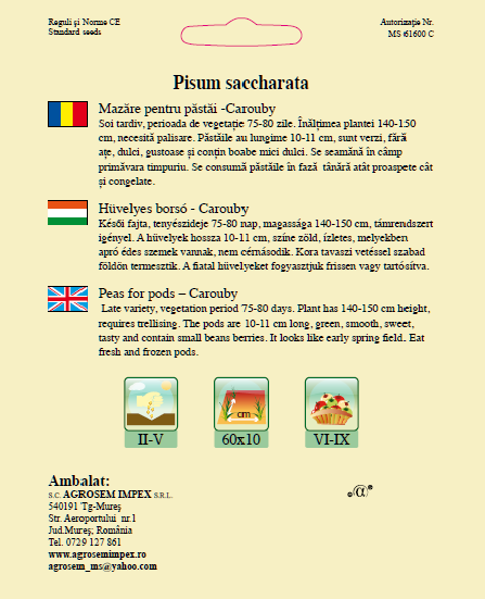Mazăre pentru păstăi-Carouby