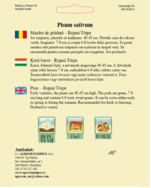 Mazăre de grădină - Rajnai Torpe