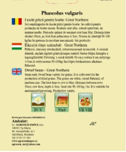 Fasole pitică pentru boabe - Great Northern