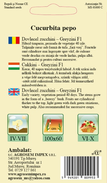 Dovlecel zucchini - Greyzini F1